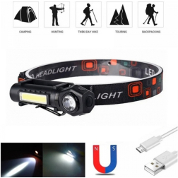 Grugen USB mágneses fejlámpa, tartóval