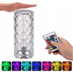 Stolná RGB LED dotyková lampa Rose Diamond 21 cm