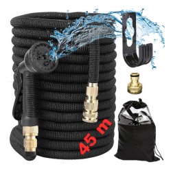 Monster flexibilis kerti tömlő 45 m + fém csatlakozók + tartó