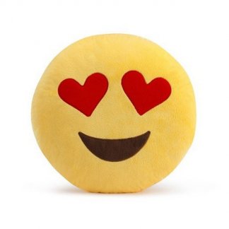 Plyšový polštář Emoji 30 cm zamilovaný