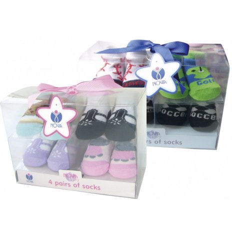 Dojčenské ponožky "Multipack" v darčekovej krabičke - 4 páry Dievčenské 