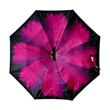 Kifordított esernyő gerbera motívummal 