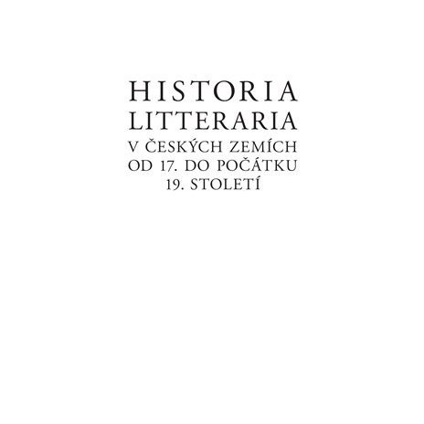 Historia litteraria v českých zemích od 17. do počátku 19. století 