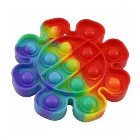 Pop It Rainbow antistresová hračka Květina 