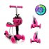 Gyerek roller 3 az 1-be katicabogár, LED kerekekkel, rózsaszínű