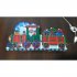 Vánoční multikolor LED dekorace Santa a vláčkem 45 x 24 cm