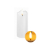 LED sviečka s pevným knôtom, biela 15 cm