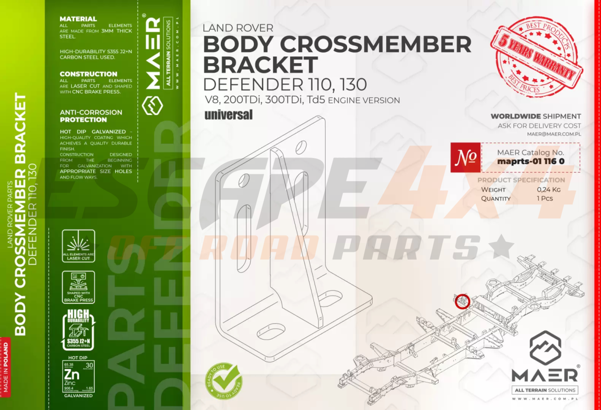 Frame Premium Land Rover Defender 110 V8 SW/DCPU | Escape4x4.eu