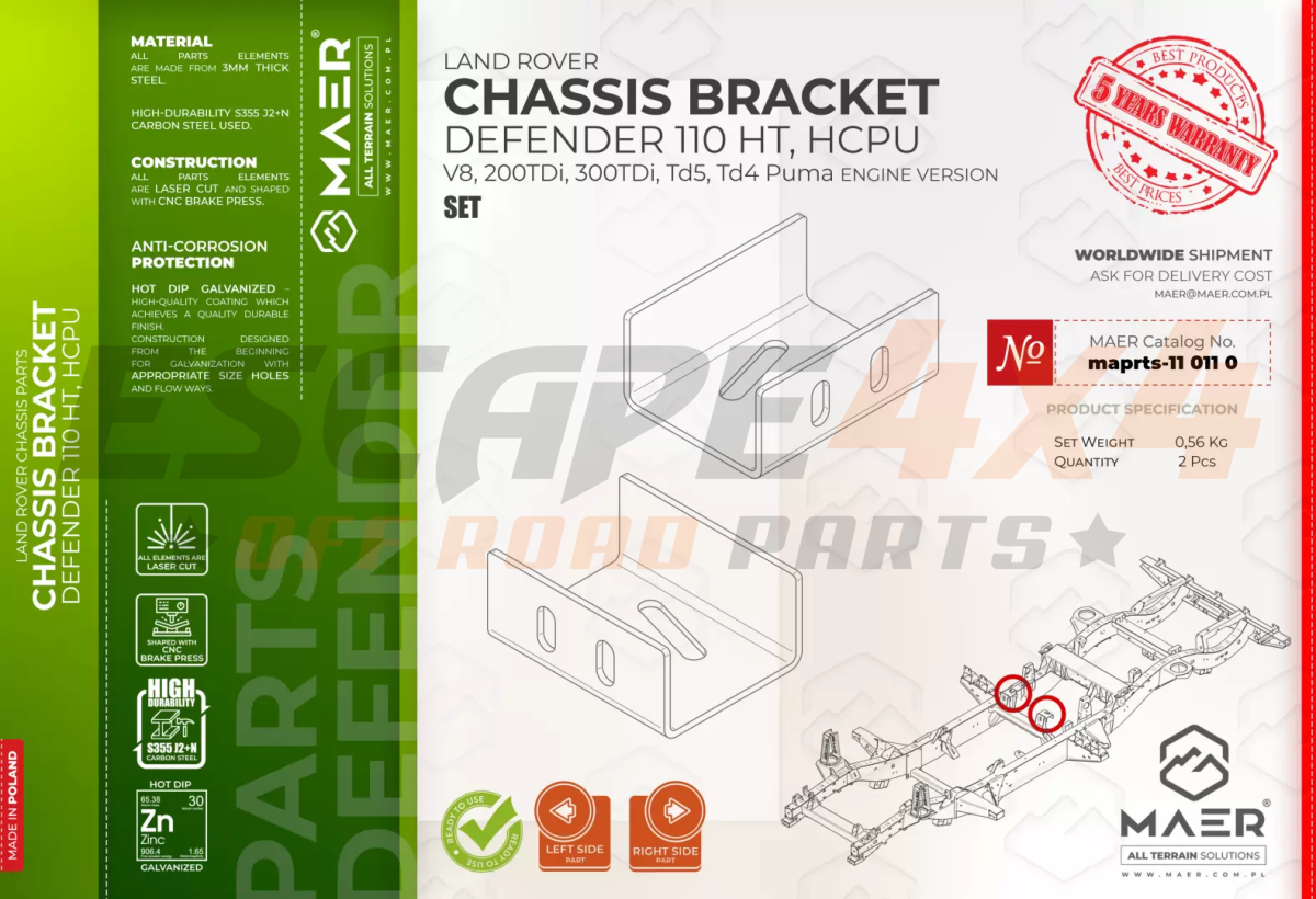 Frame Classic Land Rover Defender 110 V8 HCPU | Escape4x4.eu