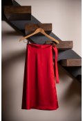 Červená zavinovací sukně z hedvábné směsi