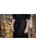 Černé zavinovací šaty z hedvábné směsi