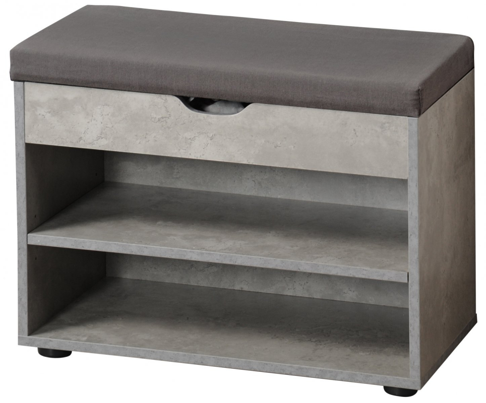 Botník s lavicí, šedý 60 x 45 x 30 cm