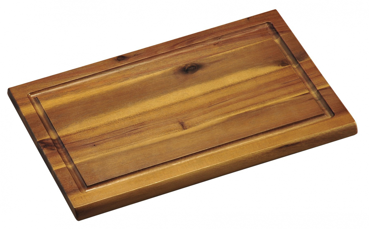 Krájecí prkénko s dřážkou akátové dřevo 31 x 21 cm