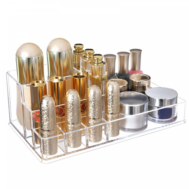 Songmic Kosmetický organizér na make-up transparentní 24 x 13,5 x 18,5 cm