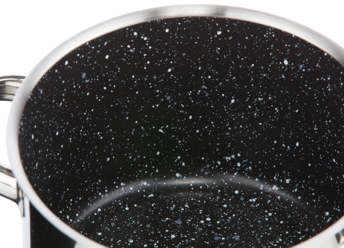 Hrnec Cerammax Pro Standard s poklicí, průměr 15 cm, objem 1.5 l, keramický povrch černý granit