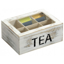 Čajový box, dřevěný šedý