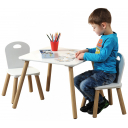 Sada dětský stolek se dvěmi židlemi bílý