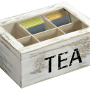 Čajový box, dřevěný bílý