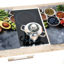 Multifunkční skleněná deska 2 ks, motiv Zdravé vaření