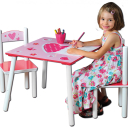Sada dětský stolek se dvěmi židlemi růžový