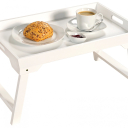 Servírovací podnos / stolek bílý 52 × 32 × 27 cm