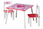 Sada dětský stolek se dvěmi židlemi růžový