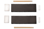 KESPER Sushi set 8 ks, 2x břidlice 30x10cm, 2x keramické misky, 2x hůlky, 2x držák