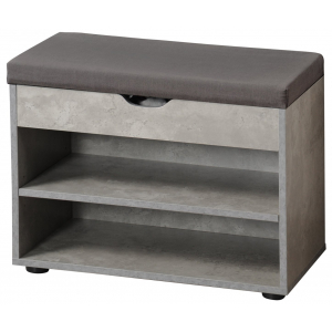 Botník s lavicí, šedý 60 x 45 x 30 cm