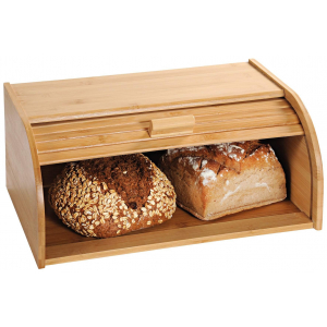 Dřevěný chlebník s rolovacím víkem, 40 x 17 x 27 cm