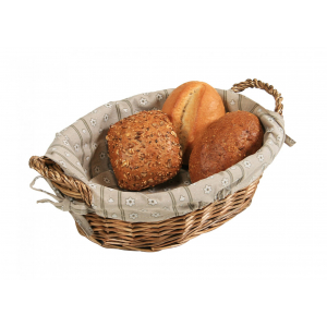 Košík na chléb oválný s textilní vložkou
