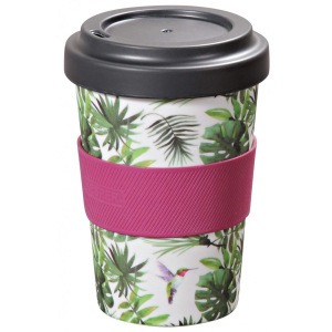 Kelímek na kávu melaminový s dekorem Tropické listy, 400 ml