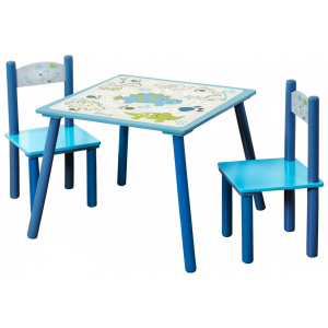 Sada dětský stolek se dvěmi židlemi modrý