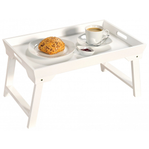 Servírovací podnos / stolek bílý 52 × 32 × 27 cm