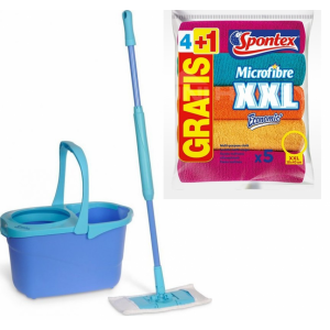 Spontex Mop Express Systém Plus + Utěrky Spontex Microfibre Eco XXL 4 + 1 zdarma