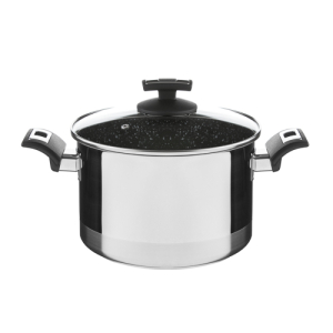 Hrnec Cerammax Pro Comfort s poklicí, průměr 22 cm, objem 5,5 l, keramický povrch černý granit