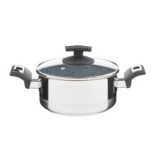 Rendlík Cerammax Pro Comfort s poklicí, průměr 18 cm, objem 2 l, keramický povrch šedý granit