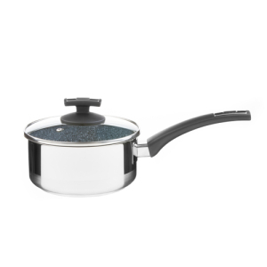 Rendlík s rukojetí Cerammax Pro Comfort s poklicí, průměr 18 cm, objem 2 l, keramický povrch šedý granit