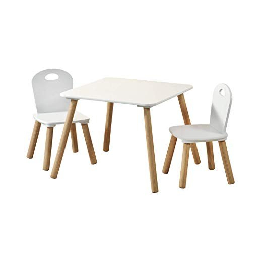 Sada dětský stolek se dvěmi židlemi bílý 