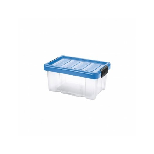 Box PUZZLE CLIP 5L s víkem transparent/světle modrá;29.8X19.8XH14.5CM 