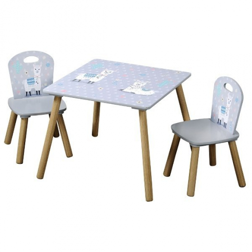 Kesper Sada dětský stolek se 2 židlemi, dřevovláknitá deska Alpaka 