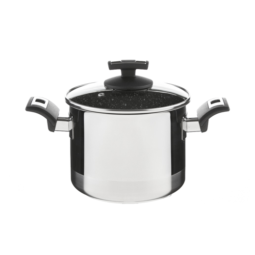 Hrnec Cerammax Pro Comfort s poklicí, průměr 18 cm, objem 3 l, keramický povrch černý granit 
