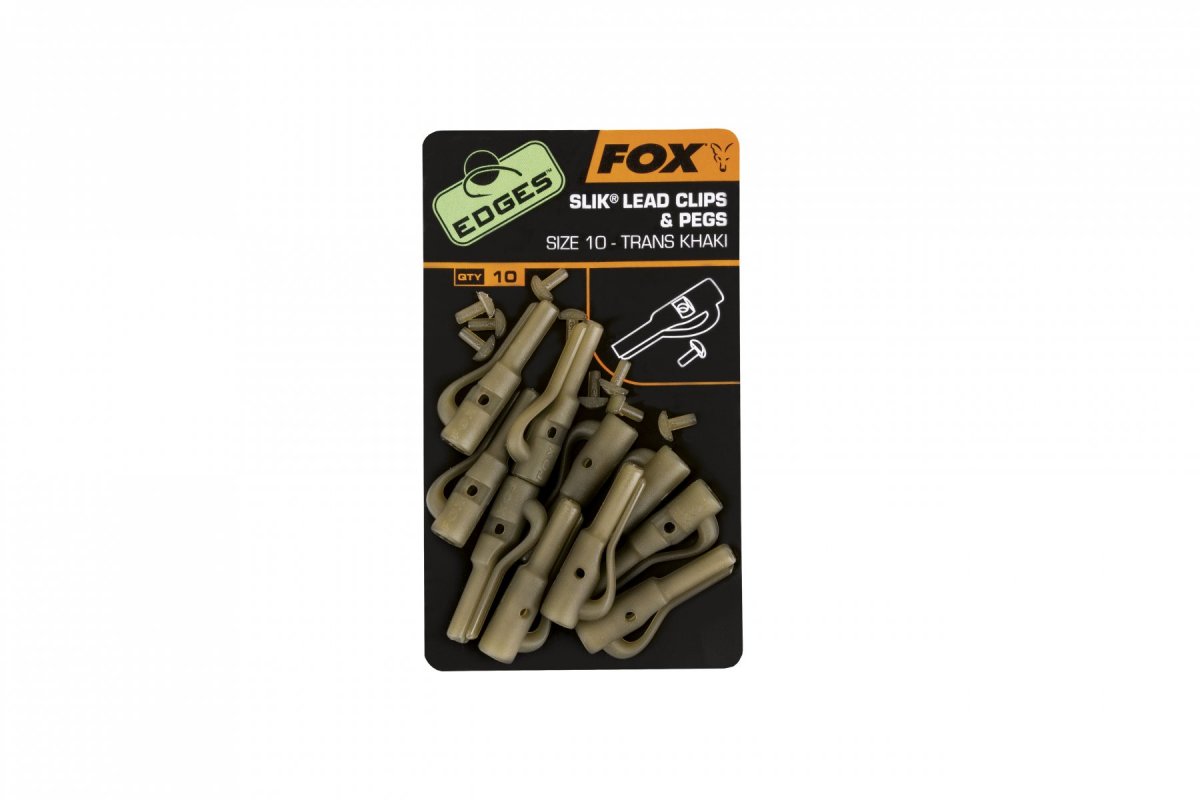 FOX - Závěska Slik Lead Clip + Pegs Velikost 10 10+10ks Trans Khaki