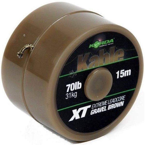 Nepřiřazeno Korda Kable XT Extreme Leadcore Gravel Brown 70 lb/15 m