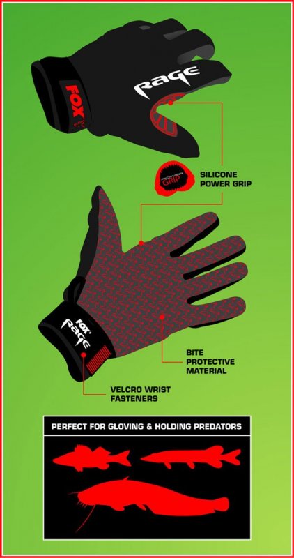 FOX Rage - Rukavice Power Grip Gloves Velikost L