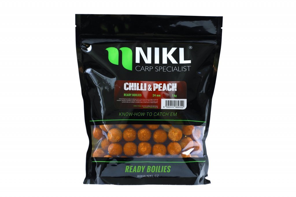 Nikl - Ready boilie Chilli & Peach - 20 mm, 250g