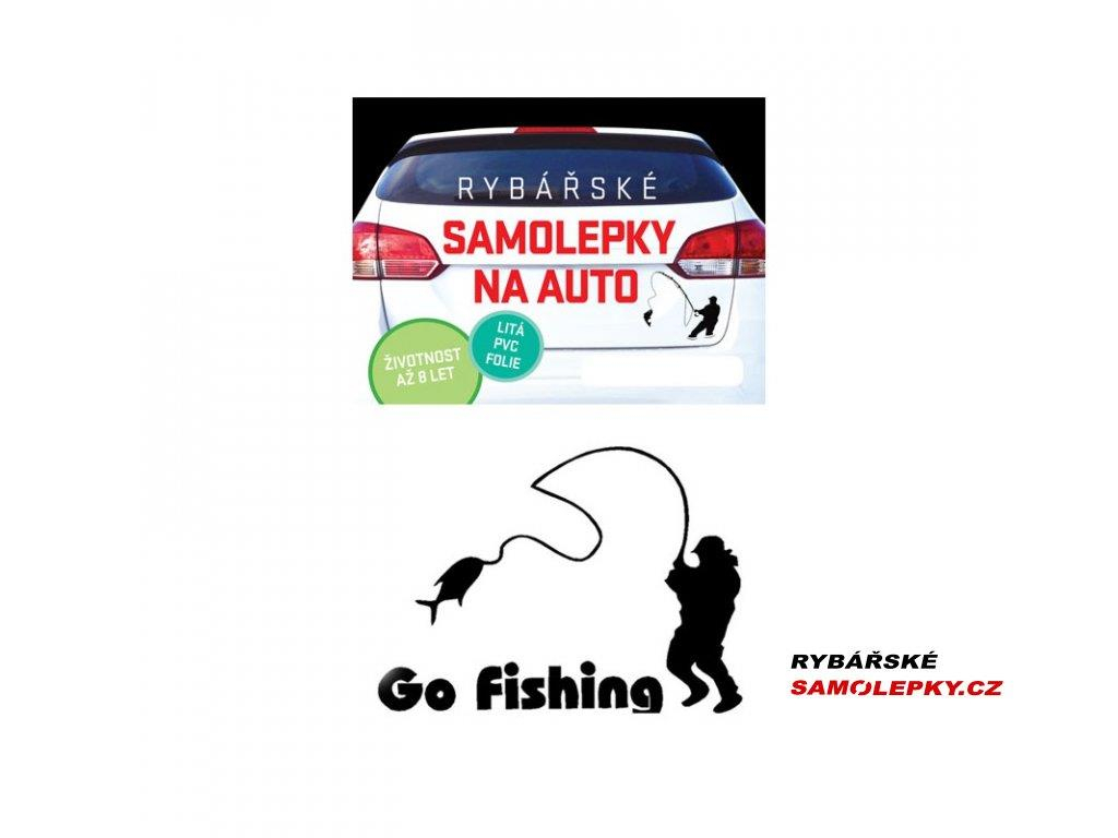 Rybarskesamolepky.cz Rybarskesamolepky - Samolepka Go Fishing Černá