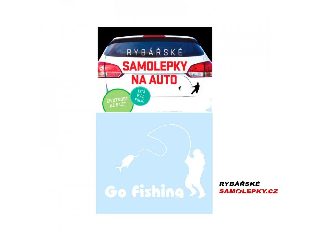 Rybarskesamolepky.cz Rybarskesamolepky - Samolepka Go Fishing Bílá