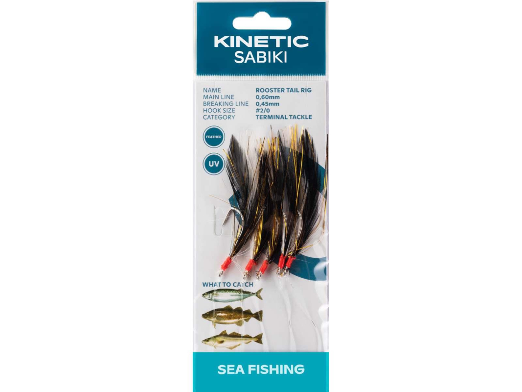 Kinetic - Návazec Sabiki Rooster Tail Černý/Měďený Blesk