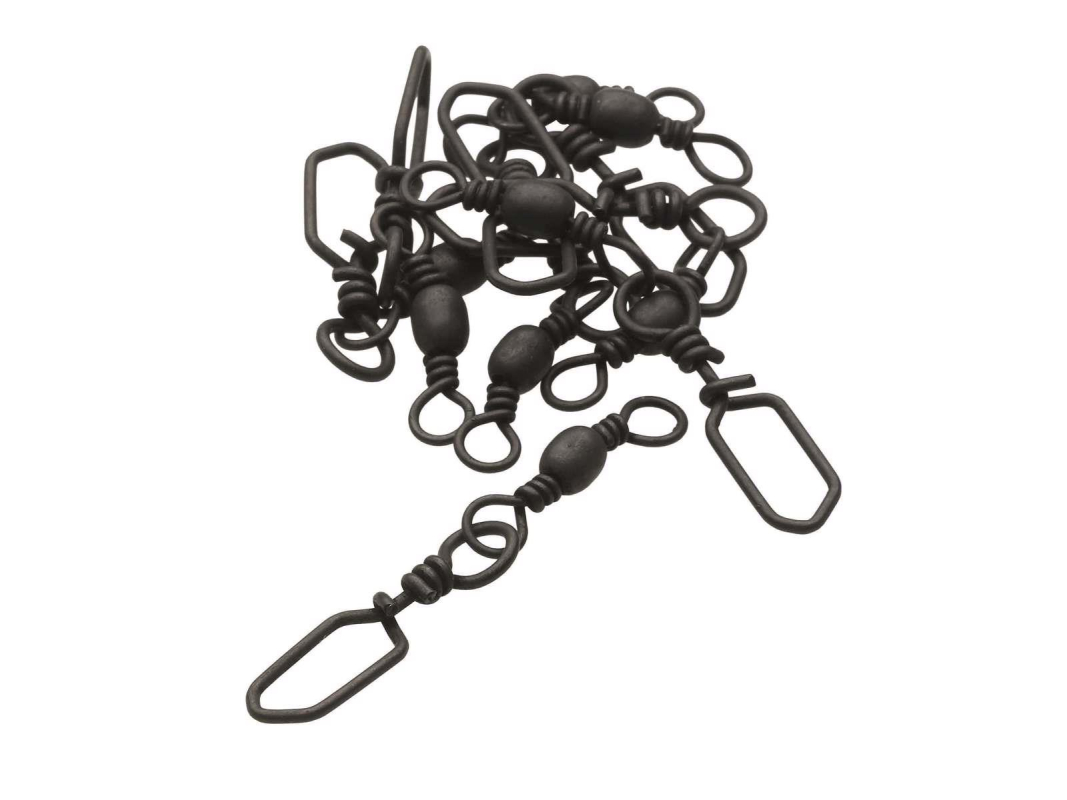 Kinetic - Obratlík Barrel Swivel W/Scandic Snap vel.2 Black Nickel 40kg 6ks