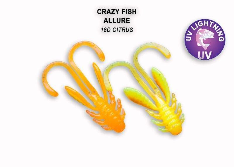Crazy Fish - Gumová nástraha Allure 2,7cm Citrus (18D) 10ks